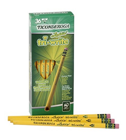 Dixon Ticonderoga Laddie Tri-Write HB #2 Pencil (with eraser) (36 Pack) - Image 1